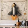 Space Shuttle Blueprint Art Design Pattern Wall Hanging Tapestry Decorative Tapestry Home Decor for Bedroom and Living Room