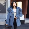 New velvet slim down cotton clothes women's winter big fur collar cotton coat