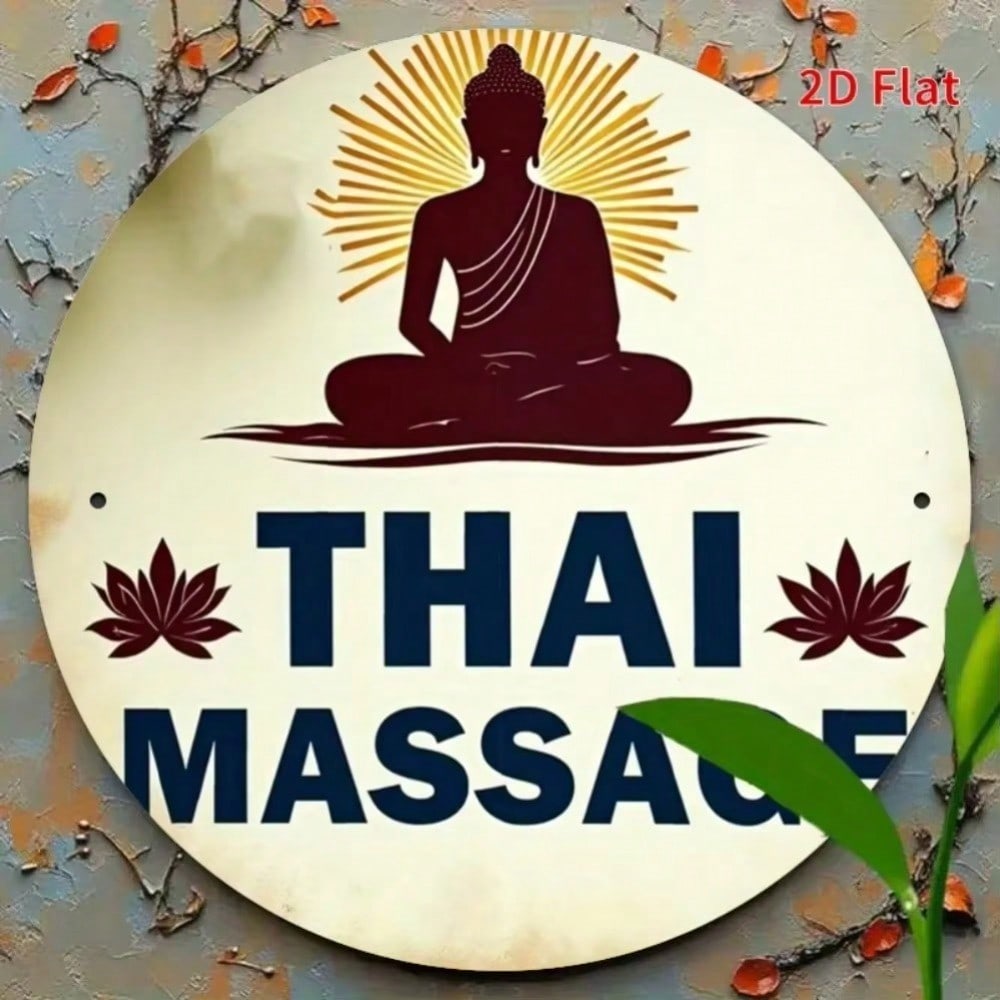 Thai Buddha Metal Wall Art Zen Meditation Sign Lotus Mandala Spiritual Yoga Home Decor Gift