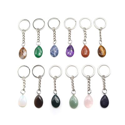 Doğal Taş Anahtarlık Anahtarlık Anahtarlık Anahtarlık Tutucu Damla Kristal Taşlar Anahtar Bulucu Anahtarlıklar Kadın Erkek Takı, Çanta Aksesuarları 82x11 mm