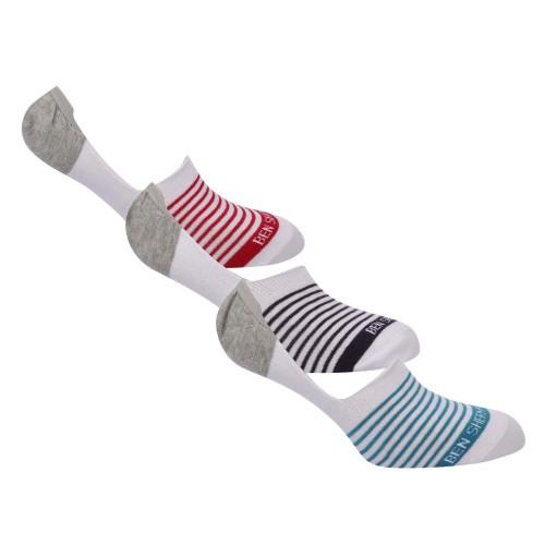 Ben Sherman Unisex Adult Stripe No-Show Socks (Pack of 3)