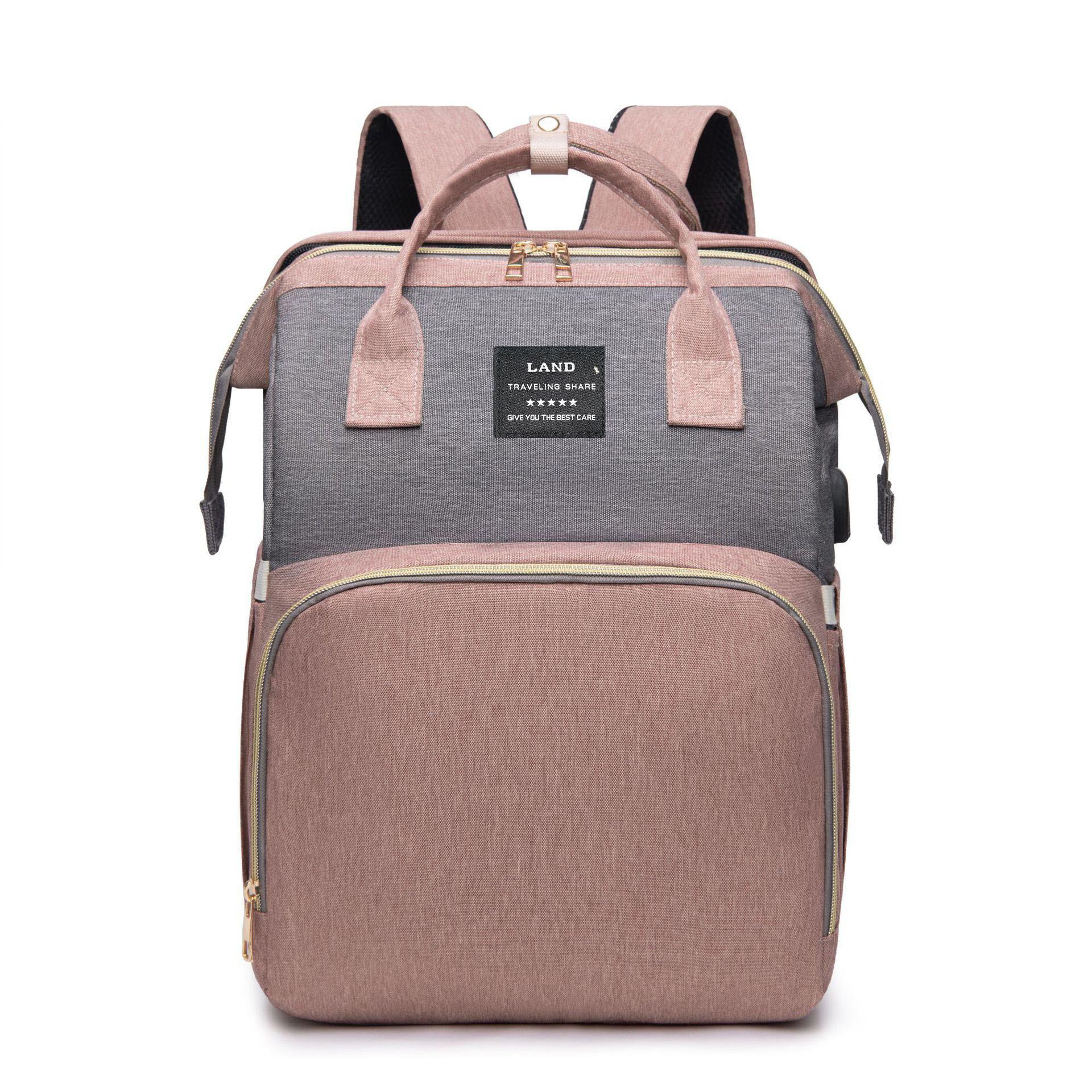 Multi-functional folding bed, simple and portable outdoor insulated baby bottle storage bag, large-capacity mother and baby bag