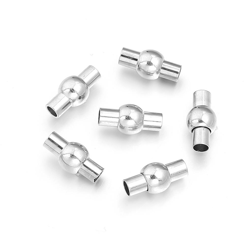 10 шт./лот Сильные Магнитные Застежки Шариковые Магнитные Конечные Застежки Застежки для Кожаного Шнура Соединители Для DIY Изготовления Украшений Браслетов Ожерелий