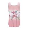 Ärmelloses Tanktop mit plissiertem, quadratischem Ausschnitt und Pflanzendruck für Damen