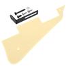 Uxcell LP Guitar Electric Guitar Pickguard with Black Chrome Support and Scratch for LP Standard Beige 1-ply Pickguard, 2-hole Plate, Series,