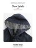 Men's Hooded Mid-Length Oxford Raincoat with Brim - Heavy Duty and Rainproof