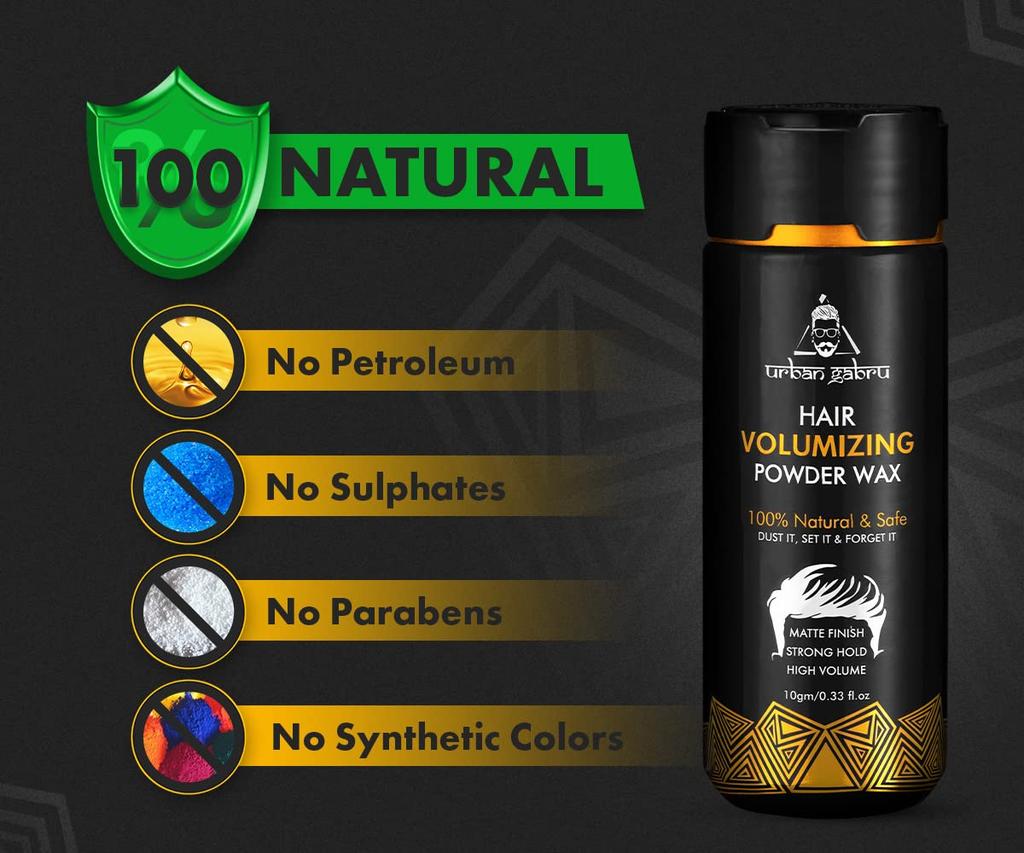 UrbanGabru Hair Volumizing Powder Wax Strong Hold Matte Finish 24 Hr Hold 10gm Pack of 2 Styling Powder