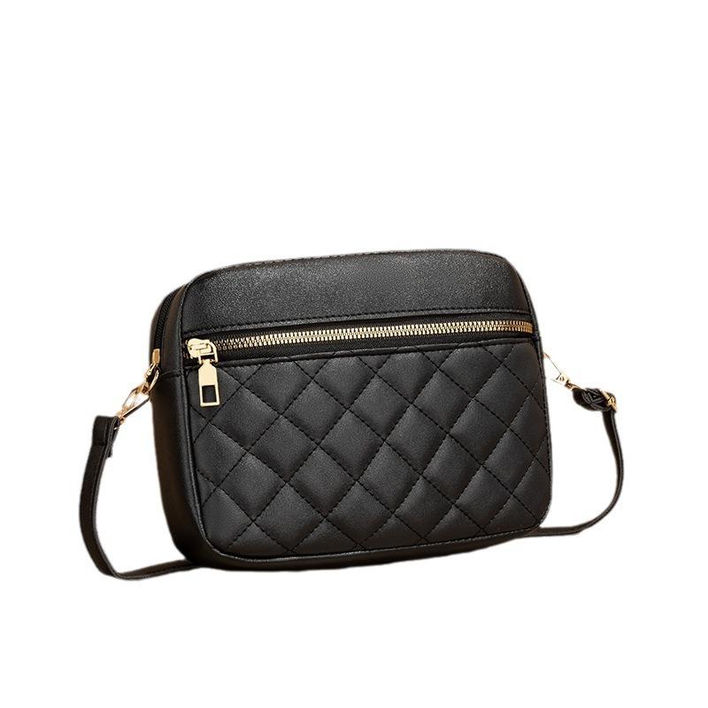 Autumn and winter women's bags classic simple embroidery rhombus small square bag zipper design small mini mobile phone bag batch