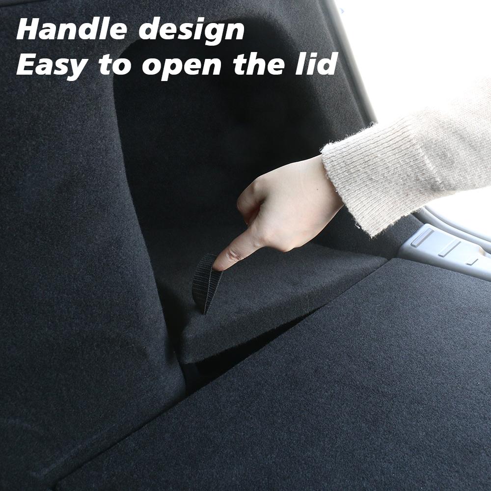 For Tesla Model Y Juniper 2025 Launch Refresh Rear Trunk Side Storage Box Cargo Organizer TPE Bin Flocking Mat Partition Board