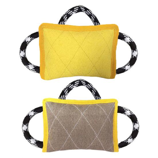 Dog Tug Toy Bite Resistant Exercise Trainings Interactive Play Toys Flax Dog Training