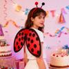 Ladybird Foldable Wing for Childrens Role Play Costume Soft Fabric Design Comfortable Wear at Halloween Parties and Themed Event