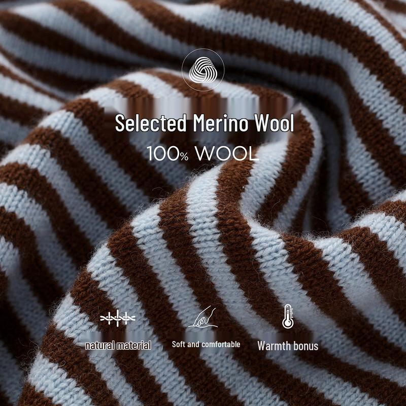 Women's 100% Wool Striped Cardigan