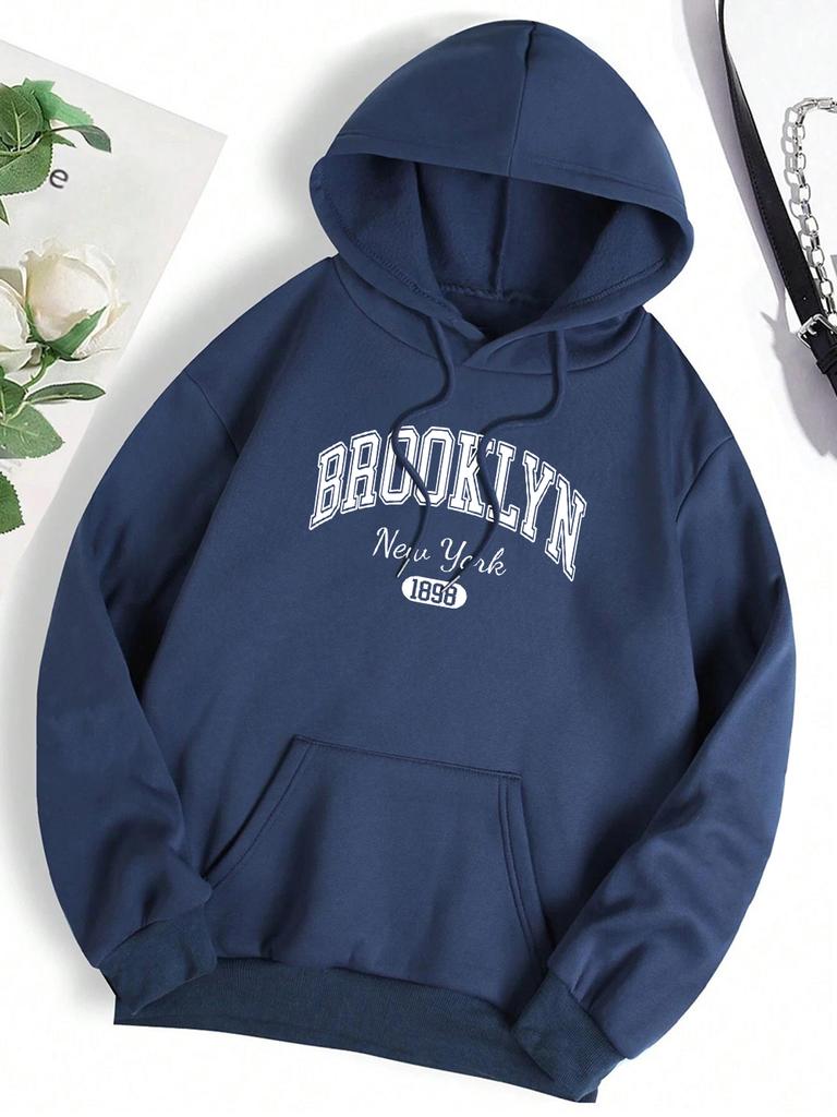 Brooklyn New York 1898 City Letter Men Women Sweatshirt Fashion Crewneck Hoodies Autumn Hip Hop Clothing Casual Couple Hoody