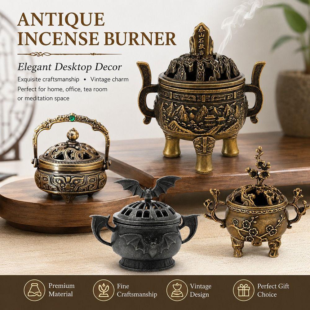 Chinese Style Incense Censer Alloy Fragrance Holder New Incense Burner Desktop Ornament