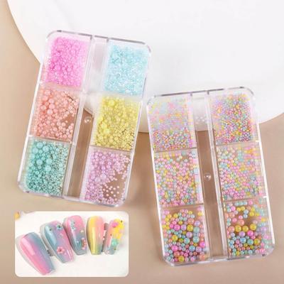 Crystal Beads 3D Nail Art Decoration Nail Art Rhinestones Macaron Color Bubble Beads Nail Charms