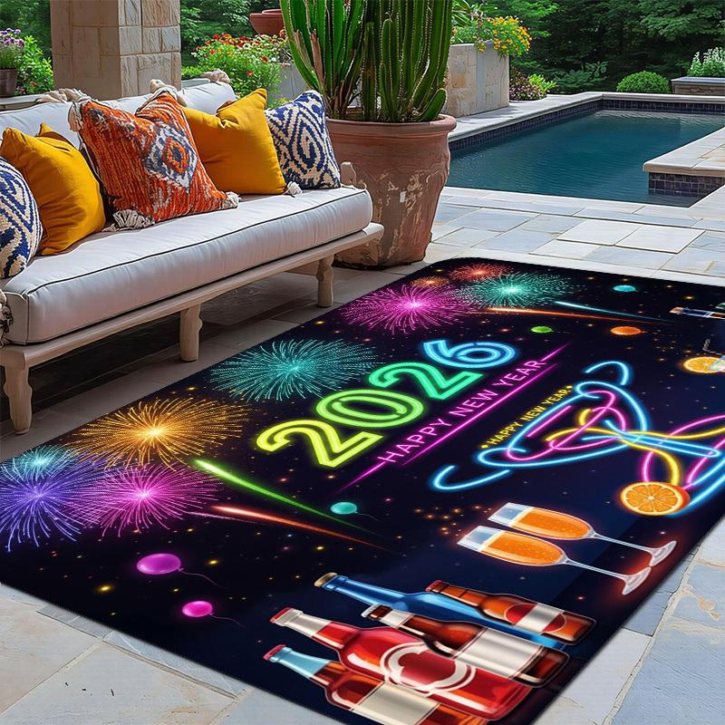 Brilliant Fireworks  New Year Carpet Warm Doormat Welcome Mat Outdoor Carpet Rug For Bedroom Carpet For Live Room