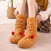 Women's Winter Socks Funny Thickened Warm Medium Tube Sock Warm Kawaii Cartoon Home Floor Coral Velvet Girls Fluffy Stockings