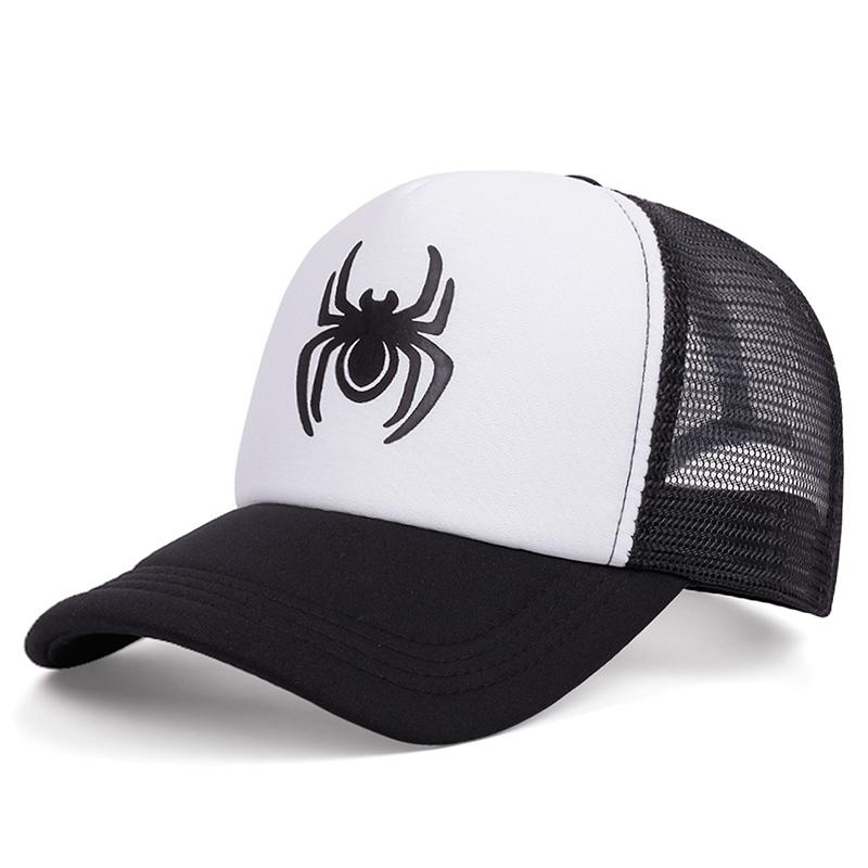2026 New Fashionable Creative Baseball Hat Spider Printing Street HipHop Skateboarding Hat Outdoor Leisure Sunshade Hat Mesh Hat
