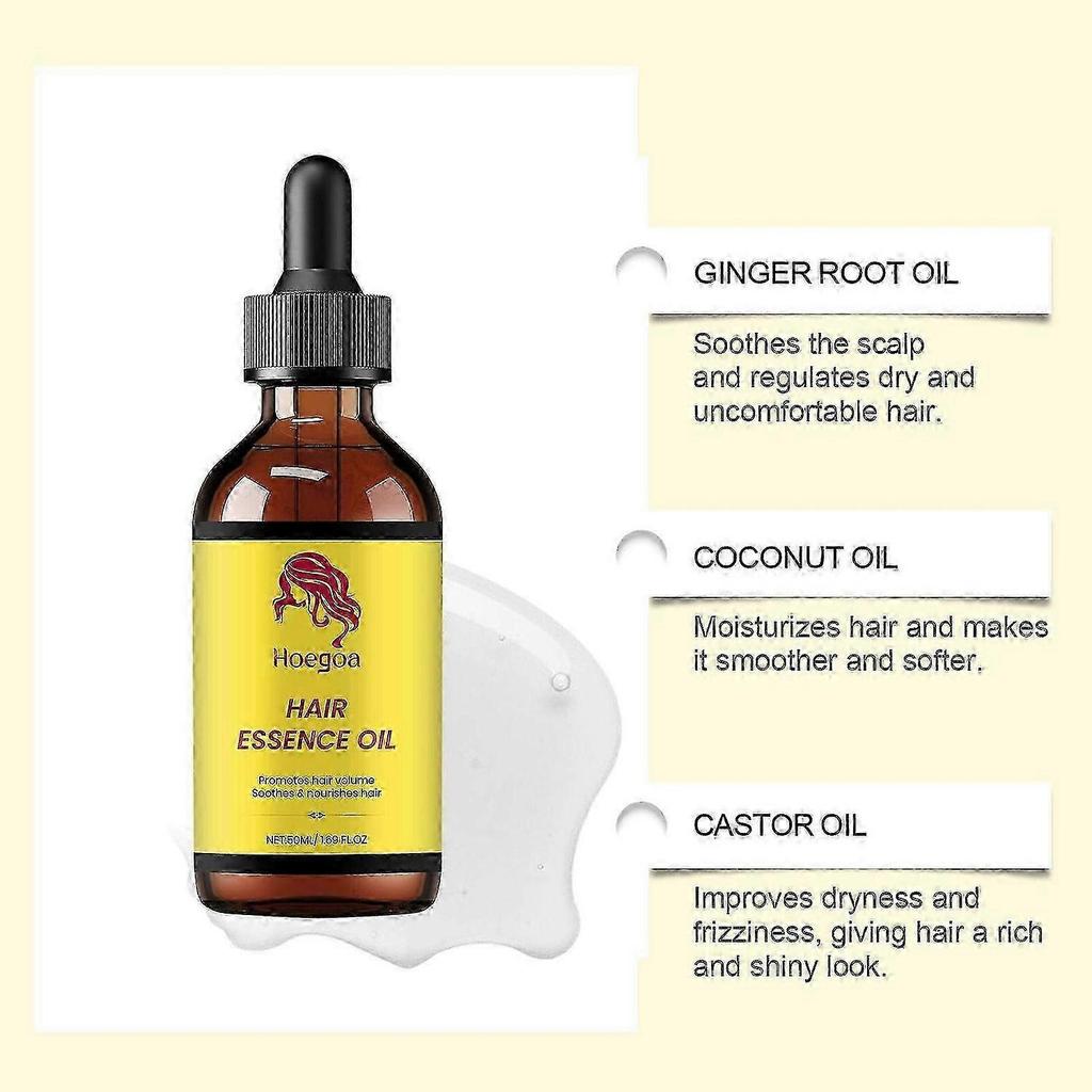 5X Natural Hair Essence Oil, Promotes Growth, Soothes & Nourishes Scalp, for Frizzy and Damaged, Suitable for Men and Women