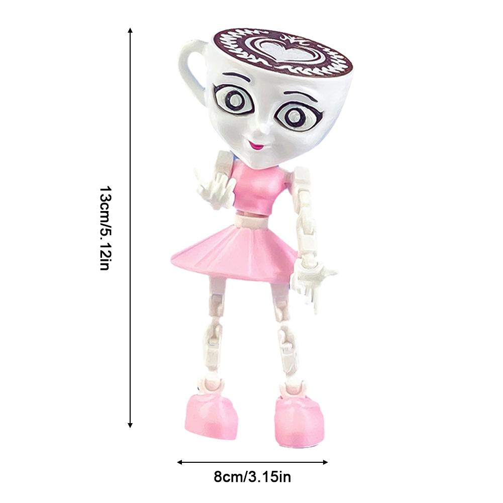 Creative Articulated Figure Tungtungtung Sahur 3D Printing Wood Stick Man Figurine Desktop Arm Movable Action Figure Collectible