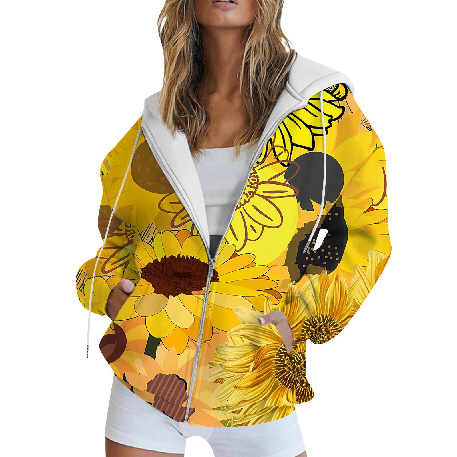 

Женская толстовка с длинным рукавом и принтом, куртка с длинными рукавами и карманами, на молнии, пальто с капюшоном M