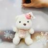 Hat Adorable Birthday Bear Pendant Cute Cartoon Girl Plush Keychain Kid Backpack