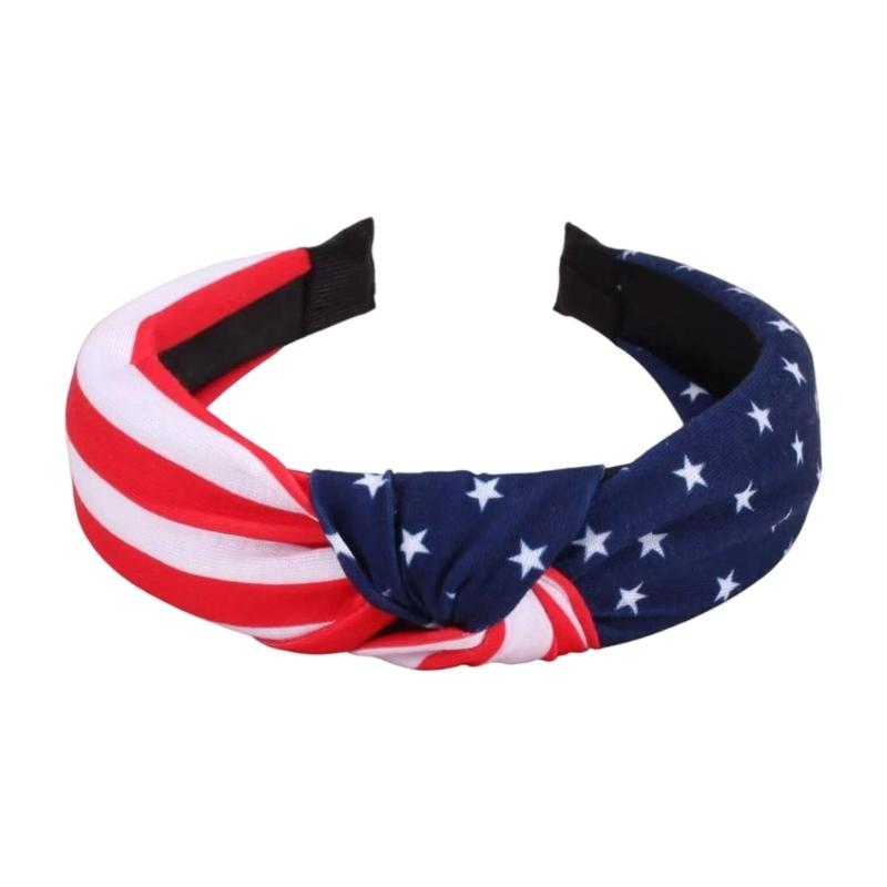 

Red White And Blue Headbands For Women Fourth Of July Hair Decors With American Flag Design Patriotic Accessory