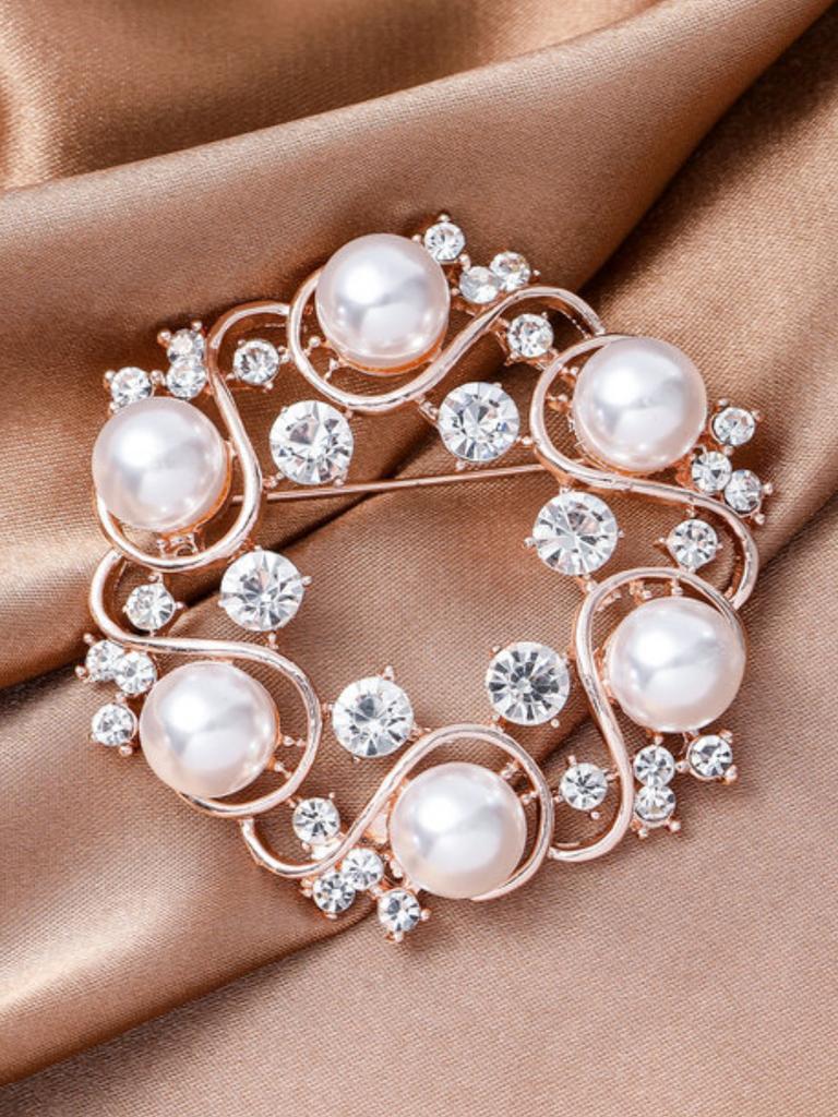 1PC Women's Fashion Temperament, Multiple Types of Geometric Imitation Pearl Brooch Accessories, Party Holiday Gifts
