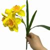 One Artificial Narcissus Bough Flower 4 Heads Yellow Silk Daffodil Branch for Wedding Home Party Table Floral Decoration