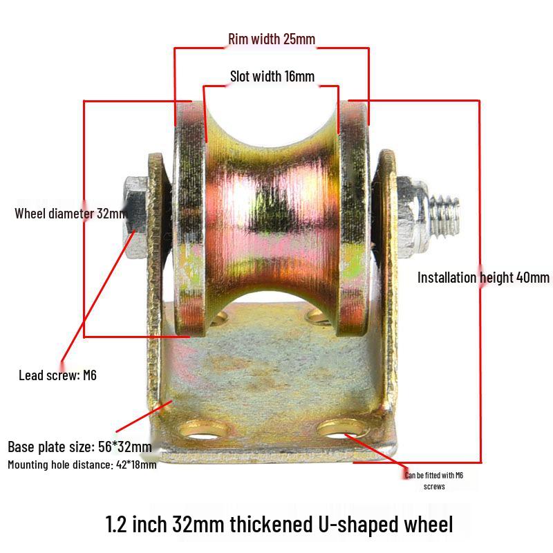 V, U, and H-Type Track Pulleys: Sliding Door V-Groove Wheels with Bracket