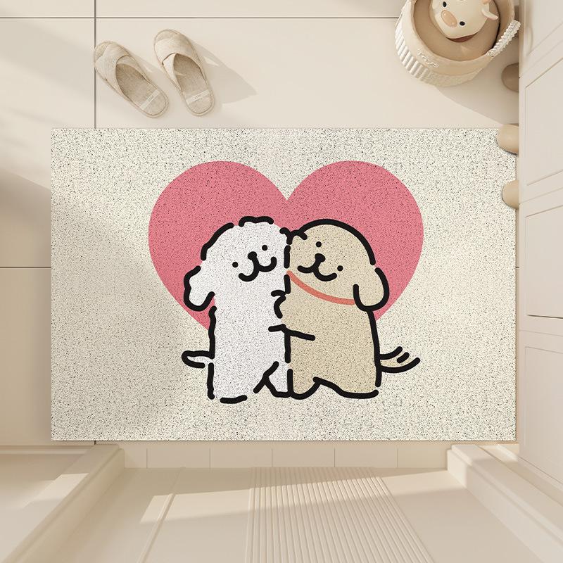 Cartoon Dog Diatom Mud Floor Mat Welcome Carpet for Living Room Entryway Non-Slip Bathroom Shower Area Footpad Kitchen Decor Rug