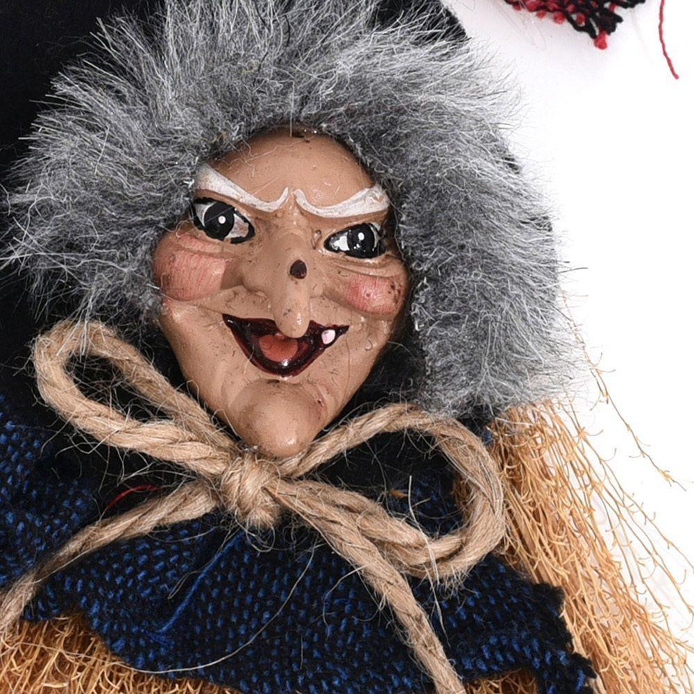 Handmade Witch Props Doll Witch Witch Broom Pendant Funny Halloween Witch Doll Fancy Dress Party