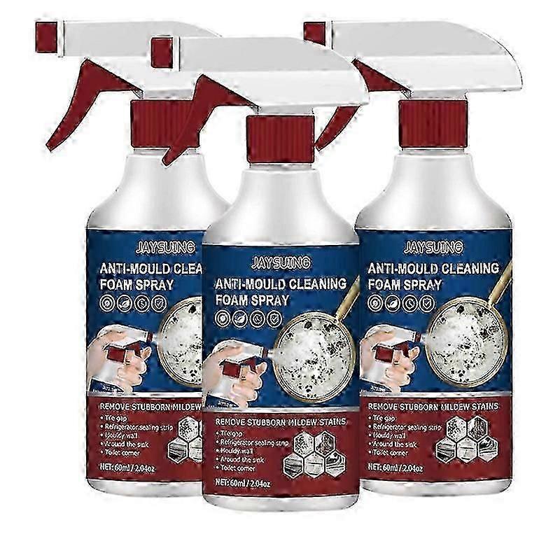 3x Anti-Mould Cleaning Foam Spray Effective Mould Remover Agent Mildew Cleaner