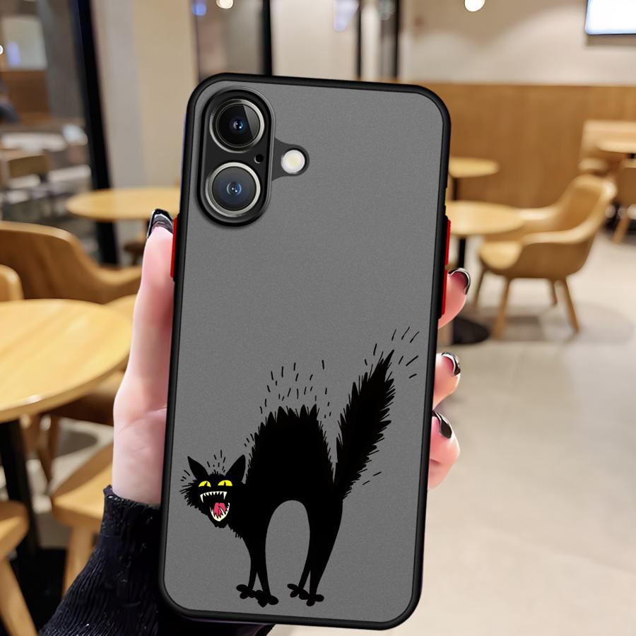Lrritable Cat Funda Back Phone Cover Case for iPhone 17 Pro Max Air 14 XS XR 7 8 SE 11 12 16 Plus 15 13 Mini
