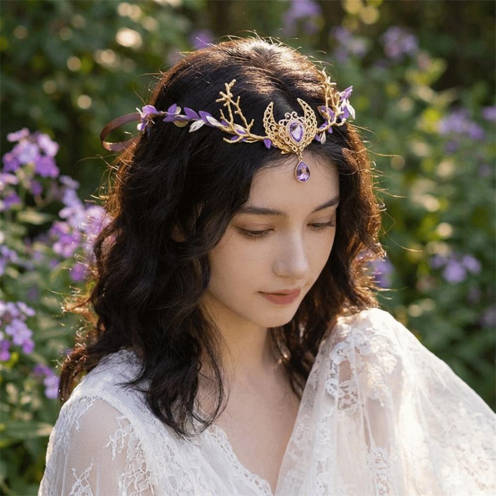 Fantasy Elven Crown Diadem Fairy Headpiece Photoshoot Elf Tiara Gothic Style