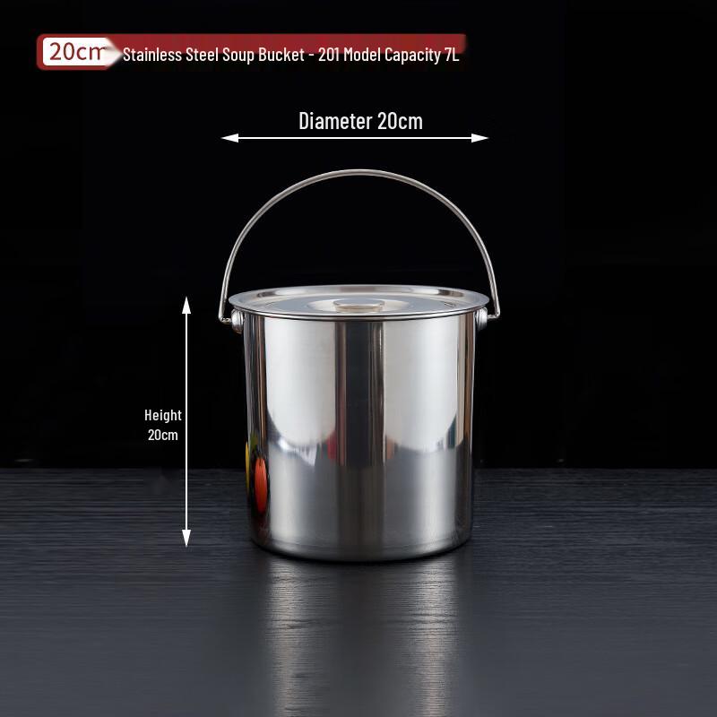 ZISIZ 304 Stainless Steel Food Storage Bucket with Lid