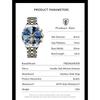 POEDAGAR Original Luxus Herrenuhr Wasserdicht Leuchtend Chronograph Armbanduhr Edelstahl Quarzuhren für Mann Reloj