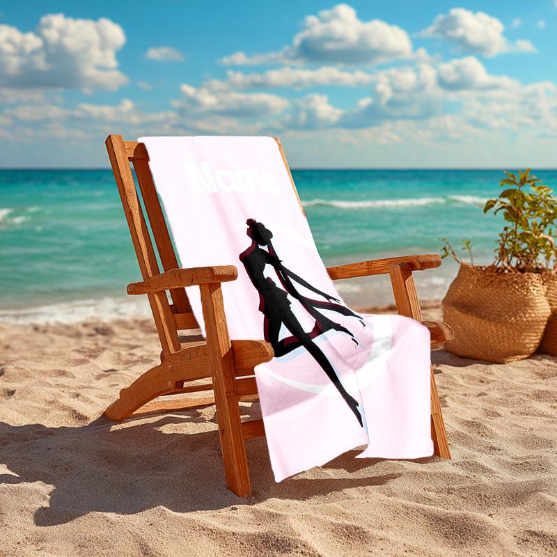 Personalized customized proof beach towel with Sailor Moon pattern - soft, absorbent,quick-drying,perfect swimming,camping&bathing