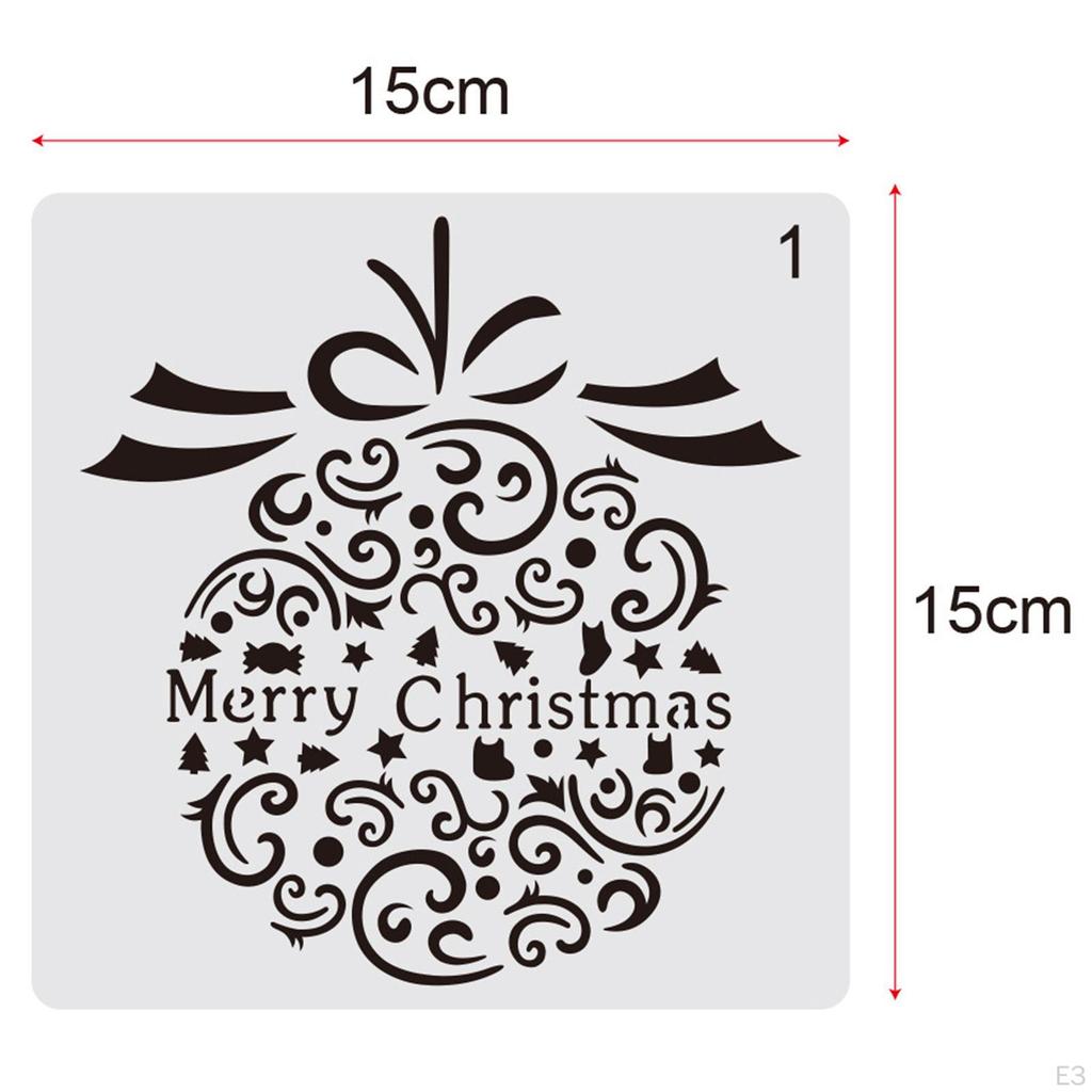 16Pcs/Set Christmas Stencils Template Templates for painting Stamping Cake Cards Crafts