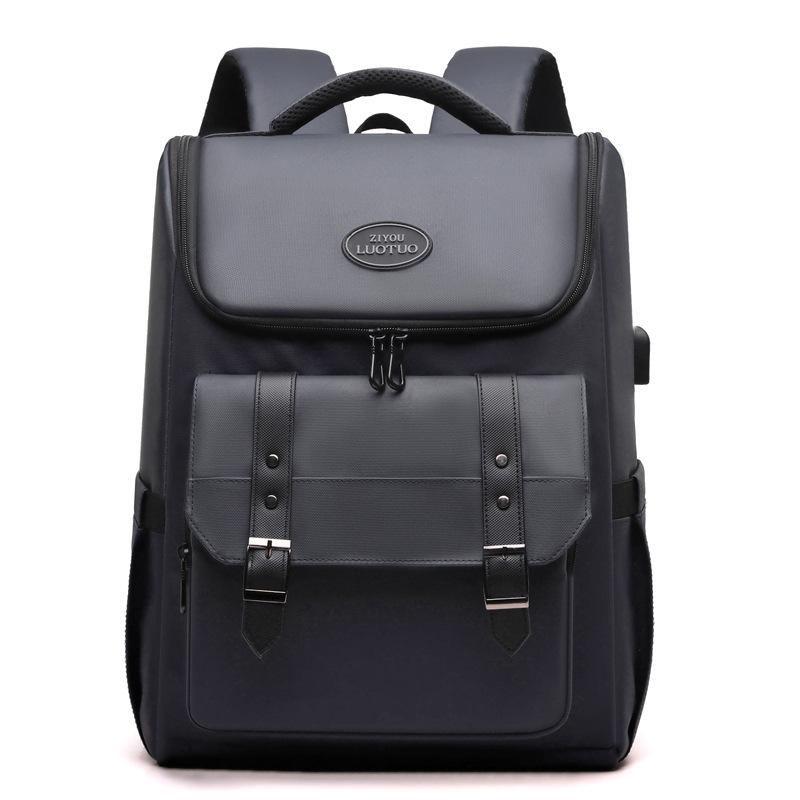 New Casual Computer Bag with USB Backpack Men's Business Travel Backpack