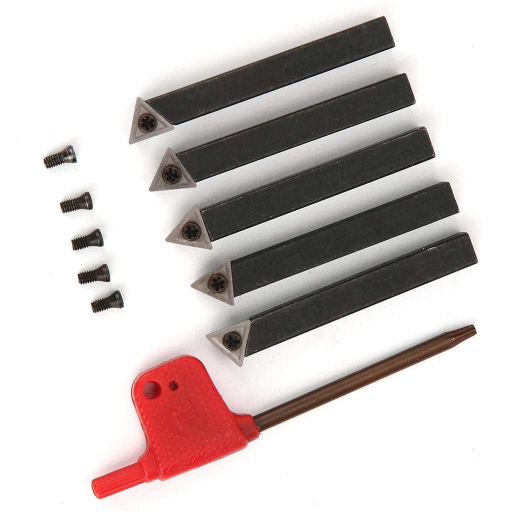 5Pcs 14in Indexable Turning Tool Set Cemented Carbide Machining Lathes Cutting Facing Tools