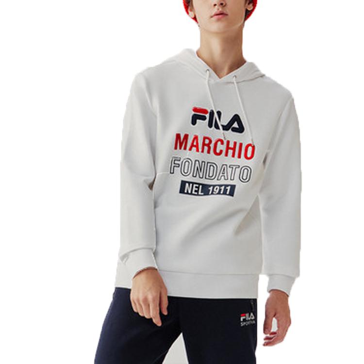 FILA Casual Windproof Hoodie Men Tops White F51M048206F-WT