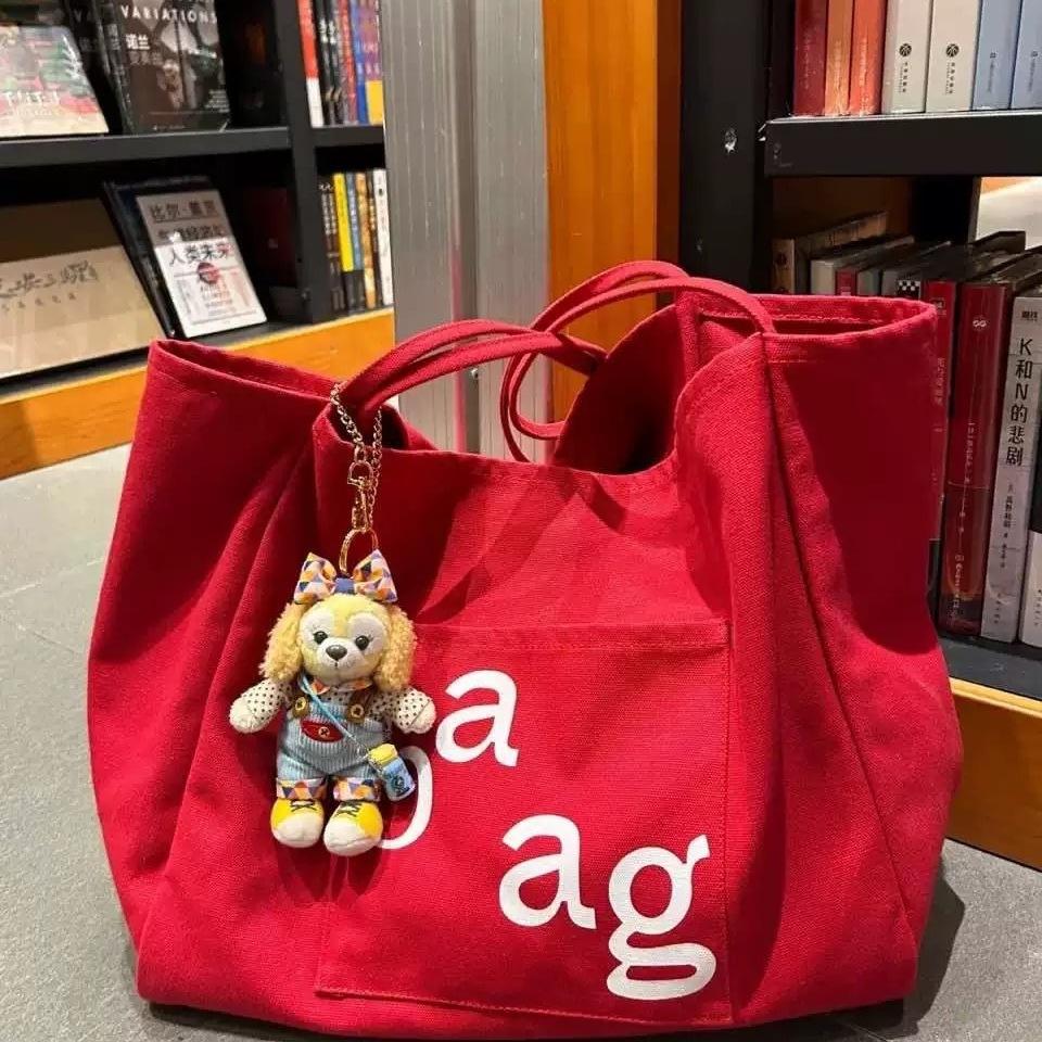 New Large-capacity Shoulder Bag, Canvas Bag, Women's Tote Shopping Bag, Letter Printed Bag.