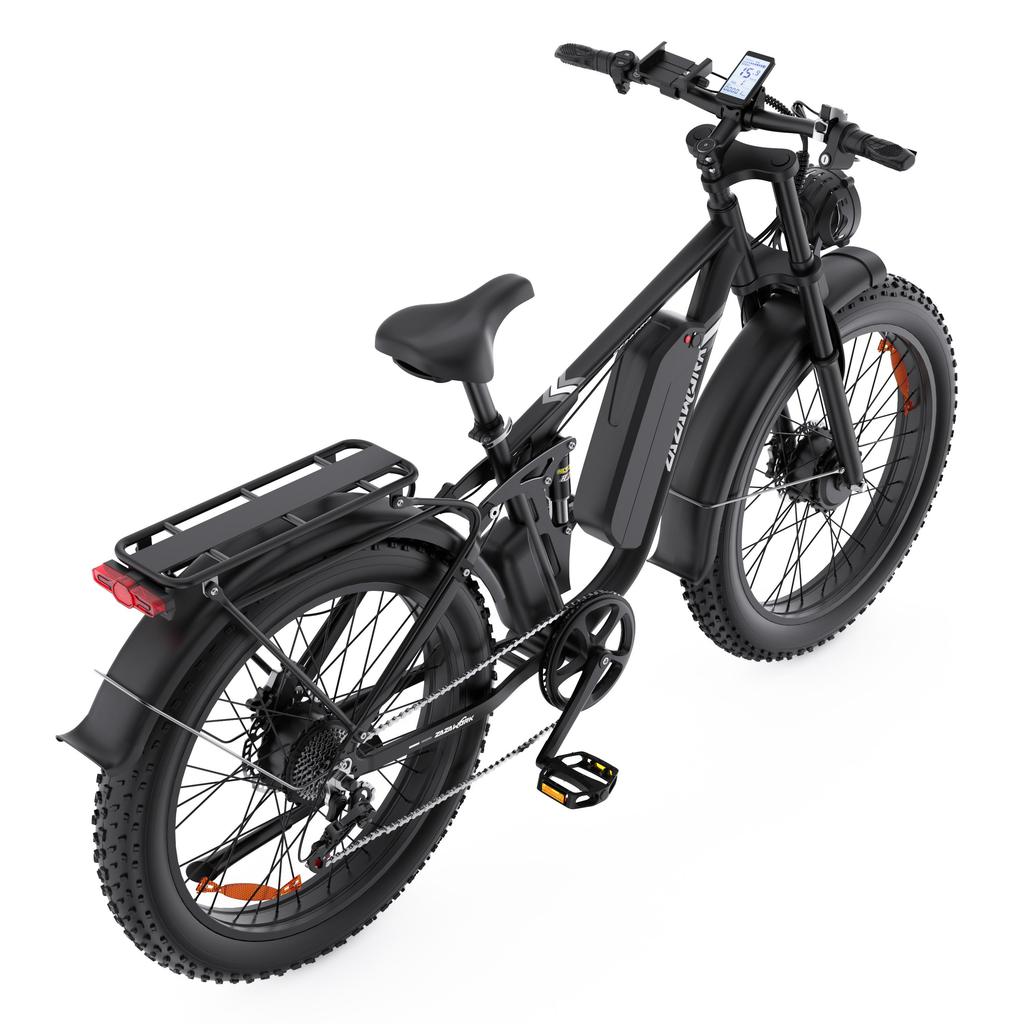 ZAZAWORK CF26 PRO Full Suspension Electric Bike, 48V 23Ah Battery,  Turn Signals