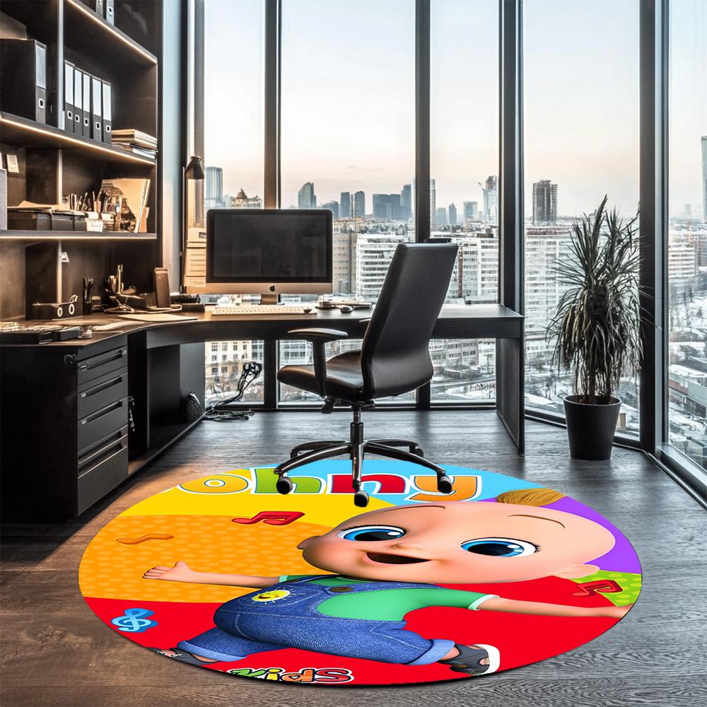 CoComelon Printed Round Rug Carpet Chair Rug Area Rug Entryway Doormats,for Office Chair Living Room Bedroom Kitchen Room.