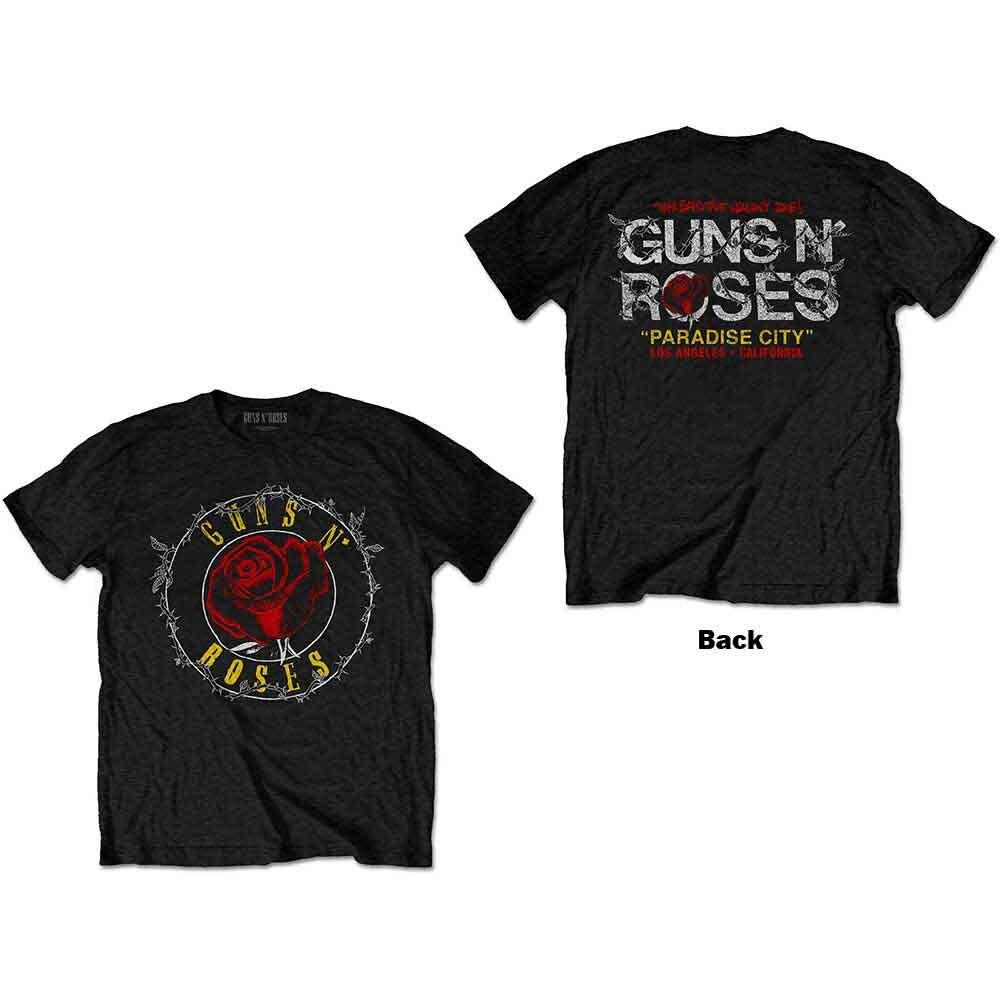 

Guns N Roses Rose Circle Paradise City T-Shirt Black New Unisex T-Shirt XXXL
