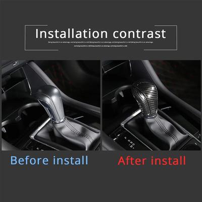 Car Gear Head Shift Knob Handle Cover Trim Sticker  For Mazda 3 BP Axela CX-30 CX30 CX-50 2020-2025 ABS Carbon Fiber Accessories
