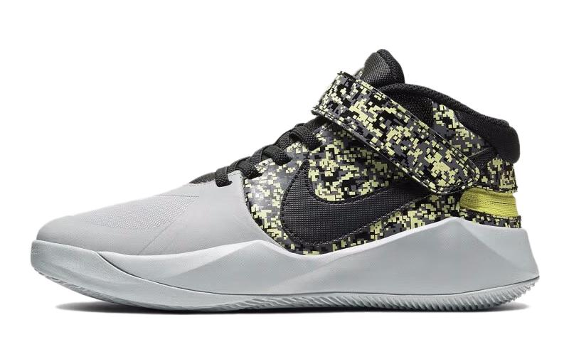 Nike Team Hustle Удобные Нескользящая Амортизация Износостойкие Детские Повседневные Кроссовки Серые Подростковые CU1519-001 38.5