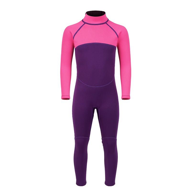 2mm Neoprene Kids Full Wetsuit Diving Swimming Surfing Warmth Protection Youth Size S To XXL Pink Purple