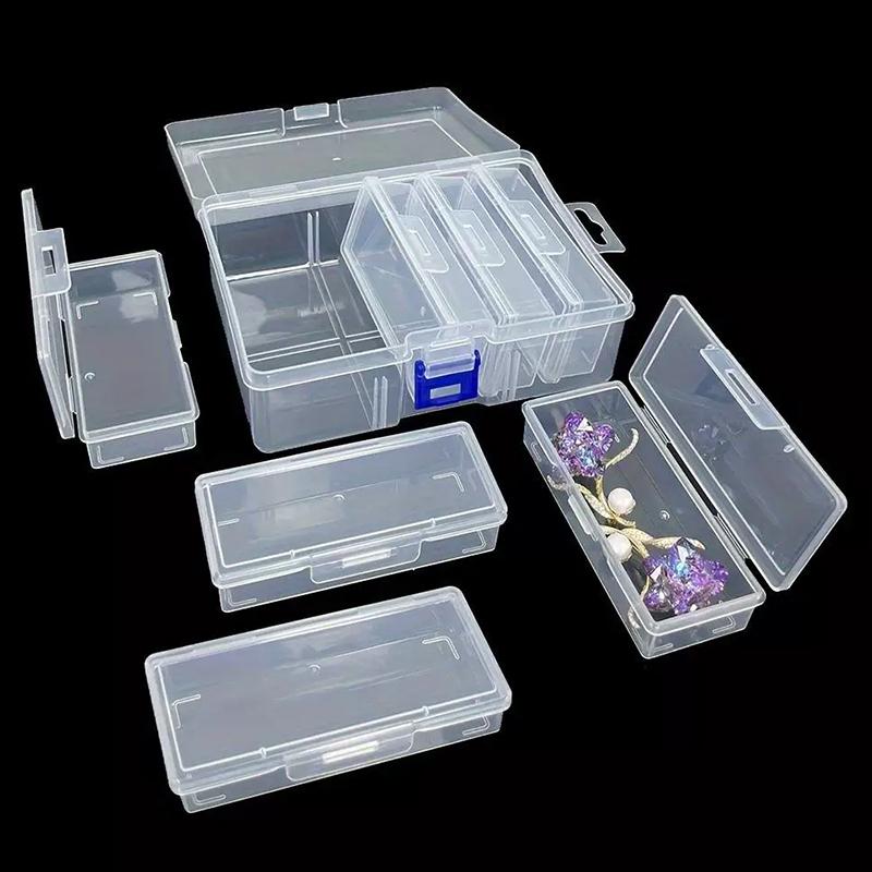 Transparent Storage Box Desk Organizer Case Jewelry Necklace Earring Organizer Box Clear Storage Case Classification Box